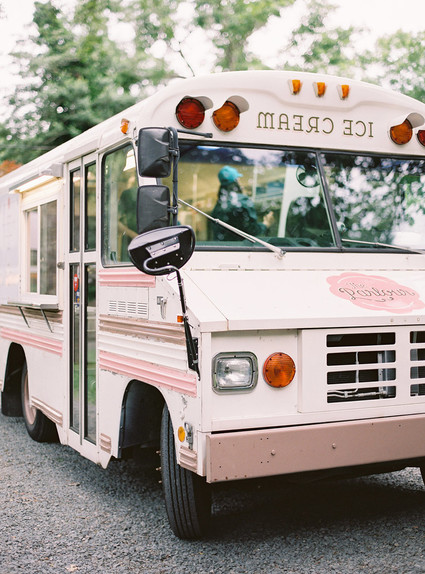 pink ice cream truck for wedding