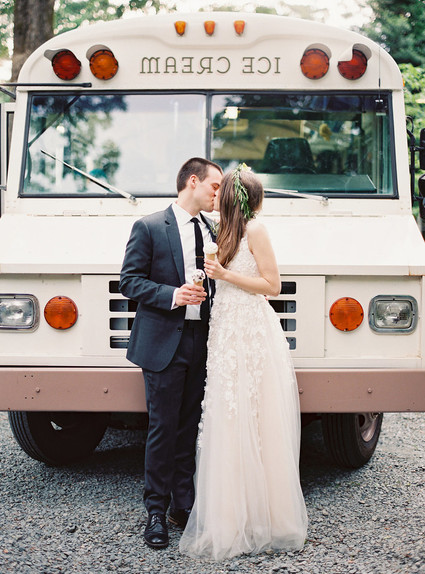 pink ice cream truck for wedding