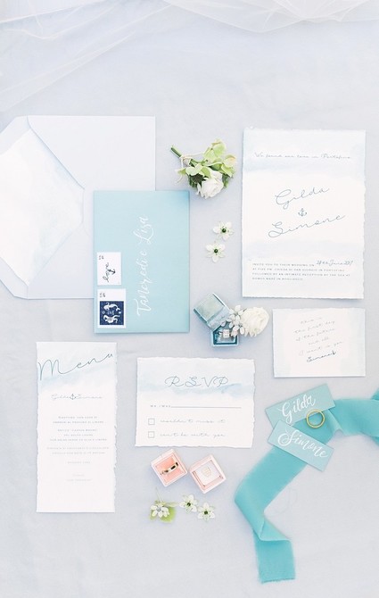 Ocean inspired italian wedding invitations