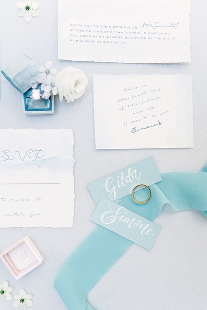 Ocean inspired italian wedding invitations
