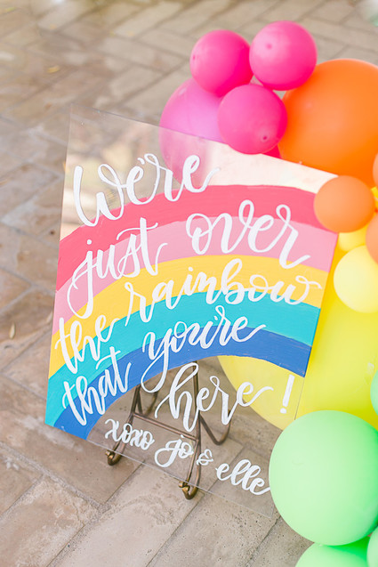 Rainbow balloons for a rainbow birthday party
