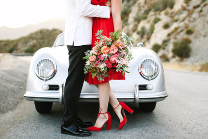 Vintage car engagement shoot