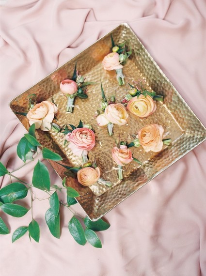 peach boutonnieres Inspiration