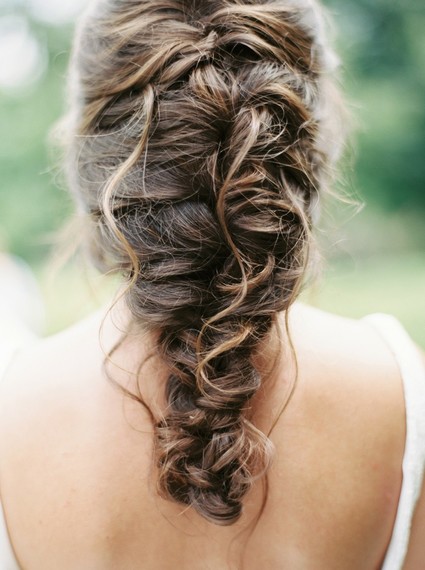 bride with a messy braid