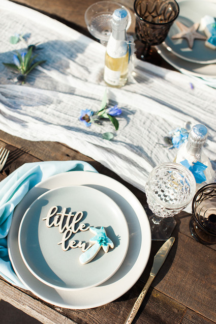 Beachy boho gender reveal party Inspiration