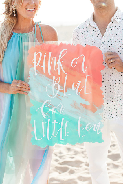 Beachy boho gender reveal party