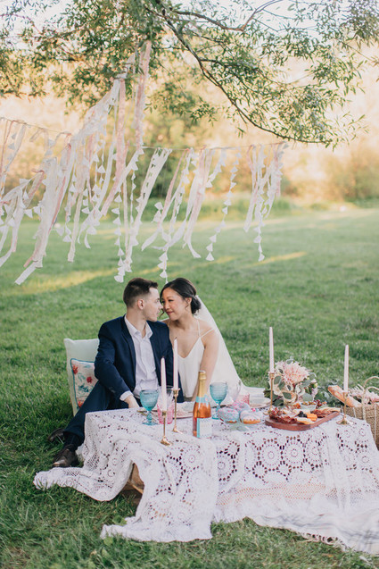 DIY pastel picnic elopement