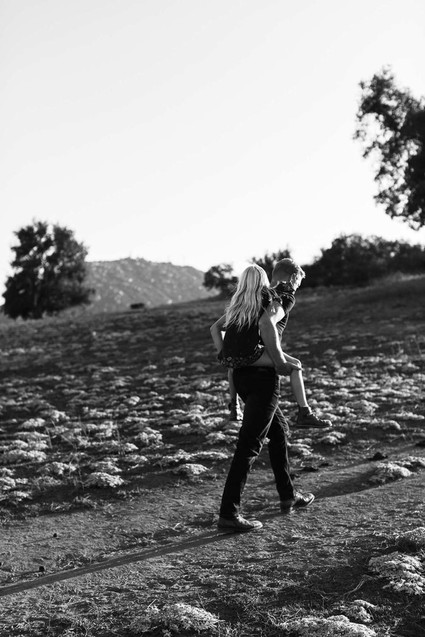 Black and white fashion-inspired family photos