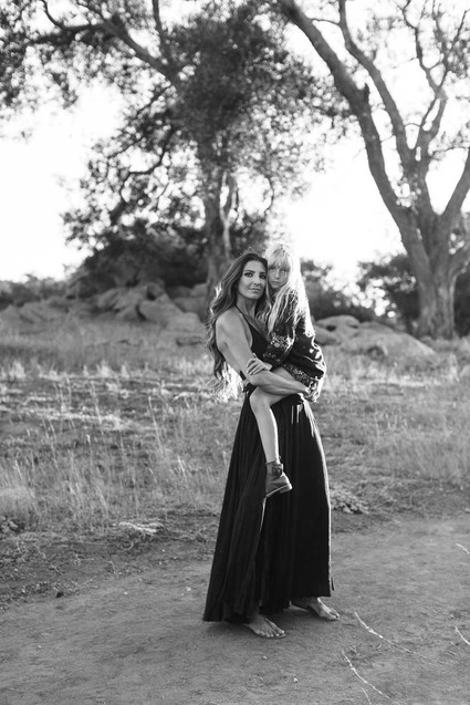 Black and white fashion-inspired family photos