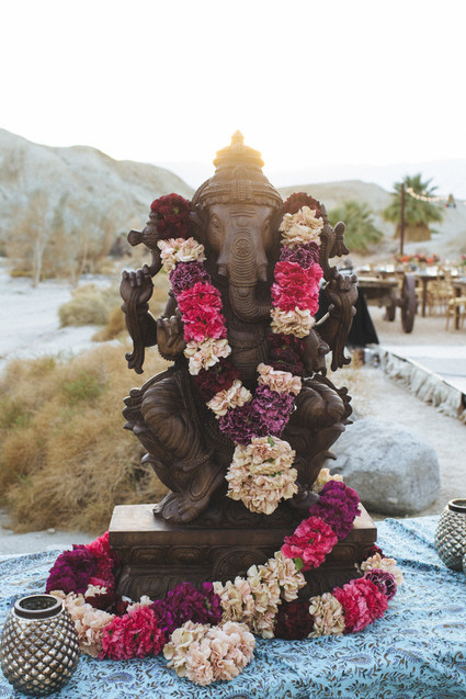 Modern desert Indian wedding celebration