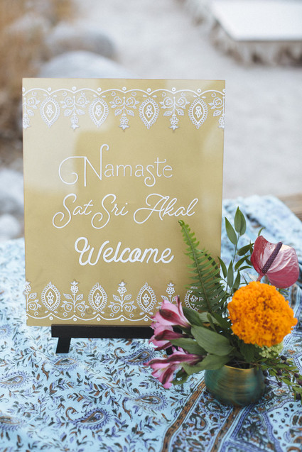 Modern desert Indian wedding celebration