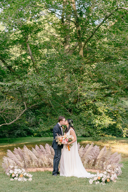 elegant pastel fall wedding at Tyler Arboretum in Philadelphia