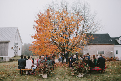 Moody fall barn wedding in Maine