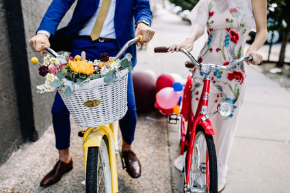 Bright whimsical engagement photos in Philadelphia