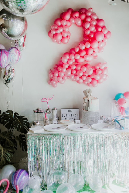 Disco pizza party second birthday