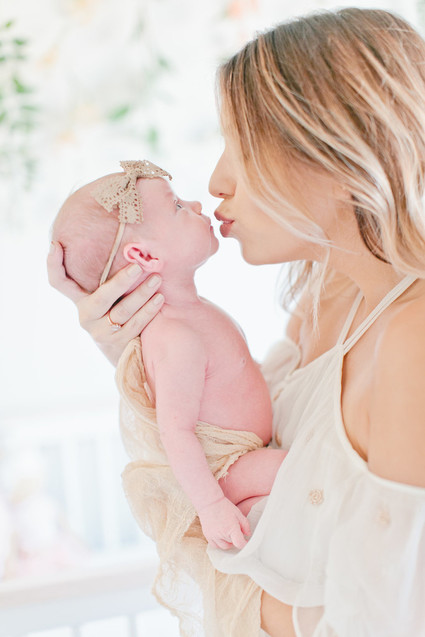 Floral boho girl's nursery and newborn photos