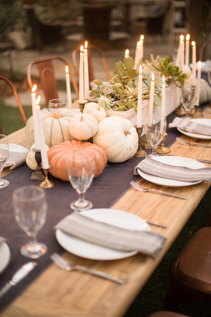 Backyard Thanksgiving feast from Found Rentals