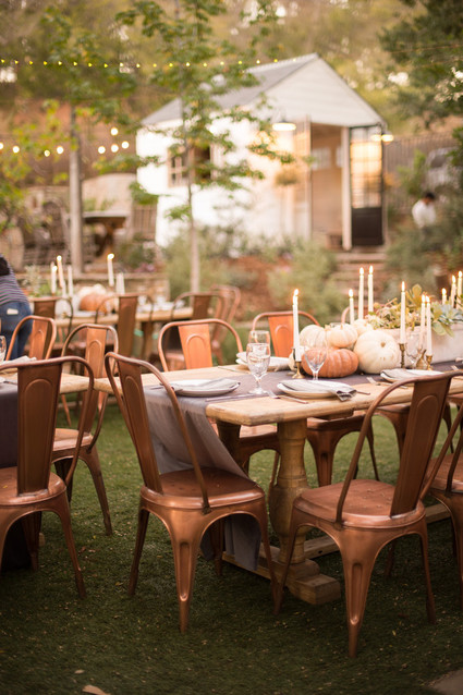 Backyard Thanksgiving feast from Found Rentals