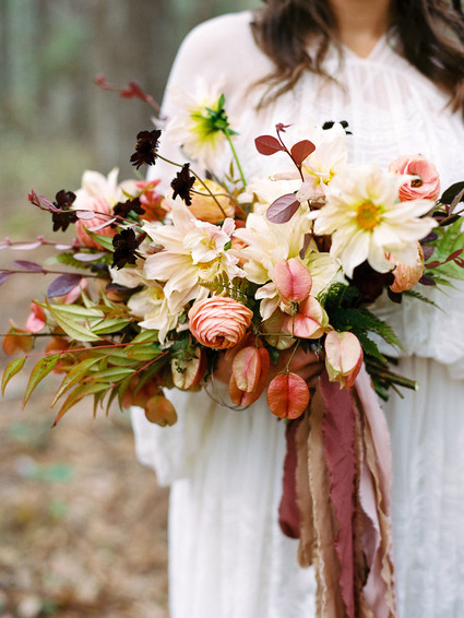 Floral fall forest elopement