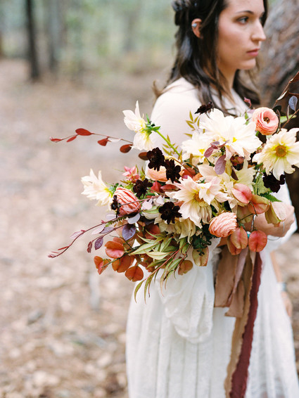 Floral fall forest elopement