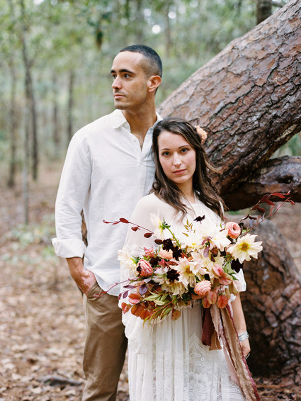 Floral fall forest elopement