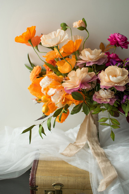 ombre fall paper flower bouquet