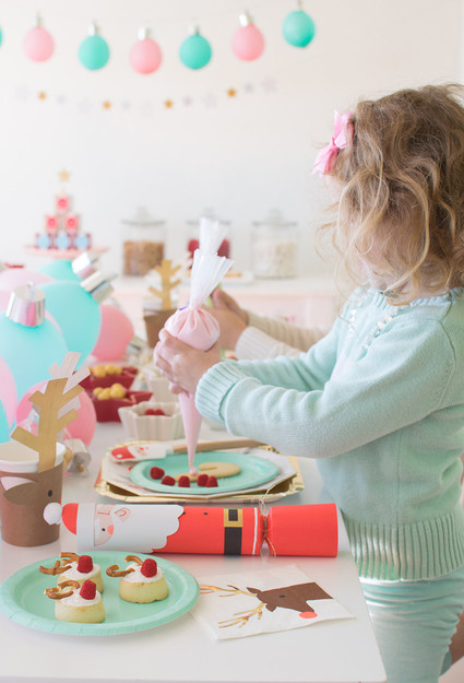 Bright festive cookie decorating party on 100 Layer Cakelet Inspiration