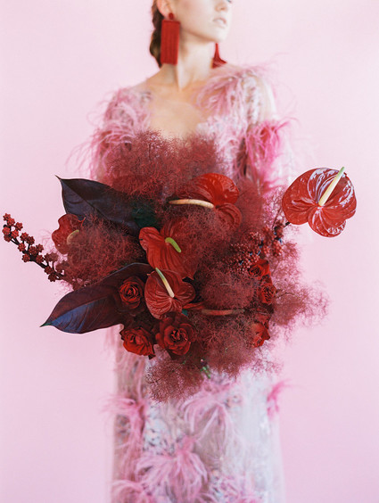 modern color blocked wedding inspiration