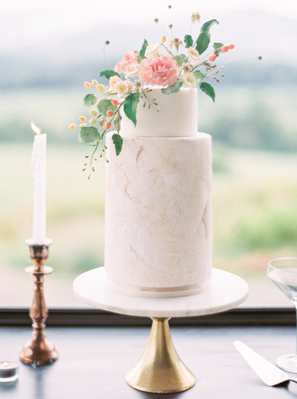Delicate floral wedding cake