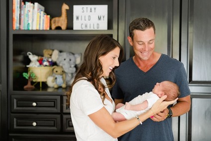 Classic modern boy's nursery and newborn photos