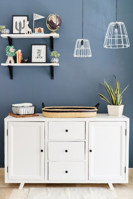 Classic modern boy's nursery and newborn photos