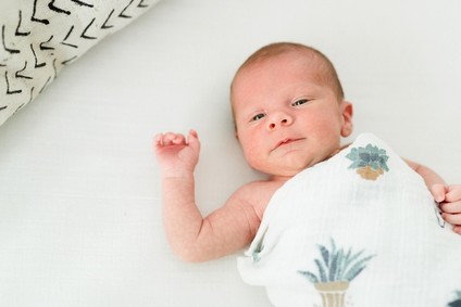 Classic modern boy's nursery and newborn photos