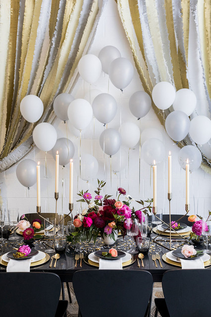 Black and Gold New Years Eve Party Inspiration Inspiration