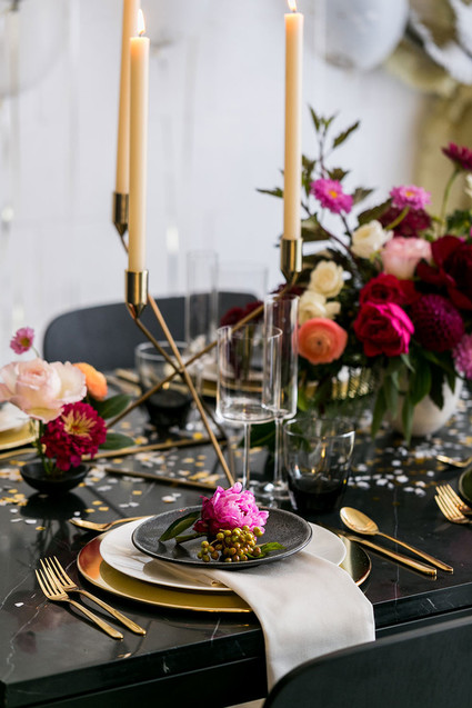 Black and Gold New Years Eve Party Inspiration Inspiration