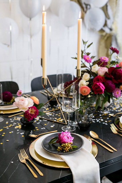 Black and Gold New Years Eve Party Inspiration Inspiration