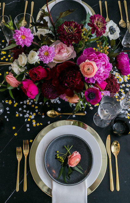 Black and Gold New Years Eve Party Inspiration Inspiration