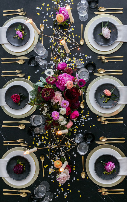 Black and Gold New Years Eve Party Inspiration Inspiration