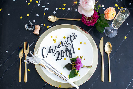 Black and Gold New Years Eve Party Inspiration Inspiration