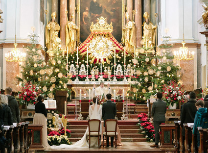 Elegant snowy Christmas wedding in Salzburg Austria on 100 Layer Cake