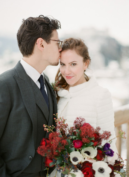 Elegant snowy Christmas wedding in Salzburg Austria on 100 Layer Cake