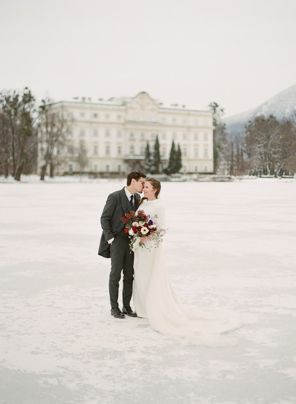 Elegant snowy Christmas wedding in Salzburg Austria on 100 Layer Cake
