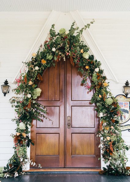 Floral historic church decor