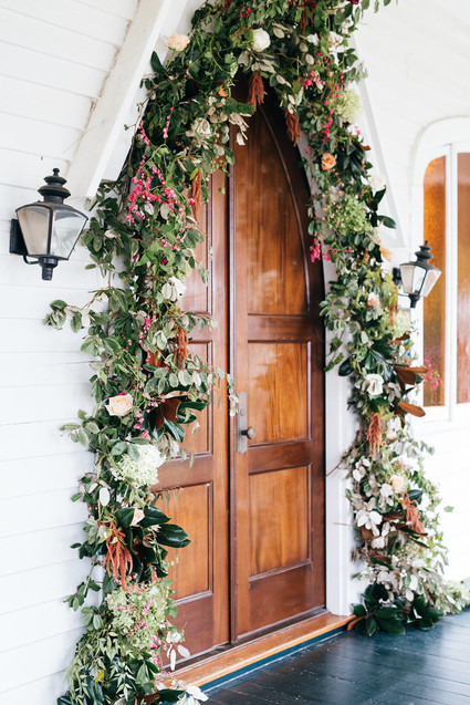 Floral historic church decor
