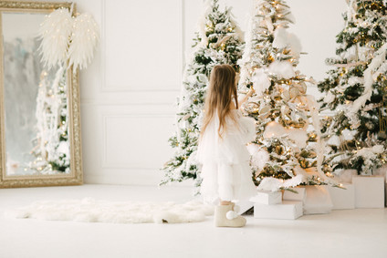 White and gold Christmas wonderland decor ideas