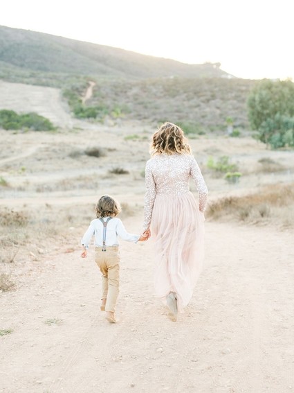 Rustic sparkle holiday family photos in San Diego