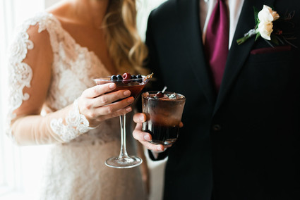 Moody blush and black winter wedding inspiration