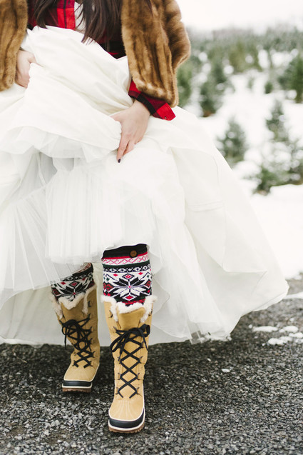 Snowy Christmas tree farm wedding ideas