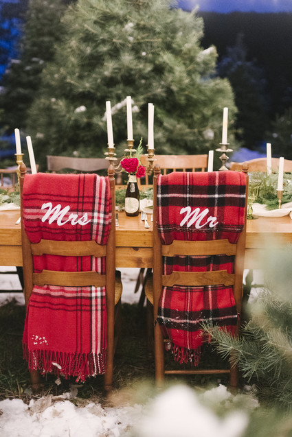 Snowy Christmas tree farm wedding ideas