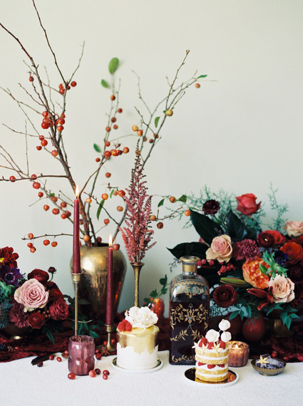 Jewel-tone festive holiday party ideas