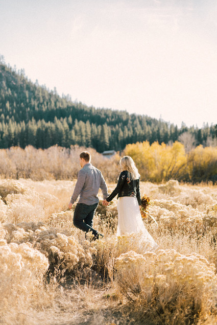 Fall, golden hour engagement photos in Nevada